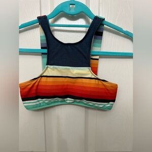 Rip Curl classic Striped Multicolor bikini top. juniors size small